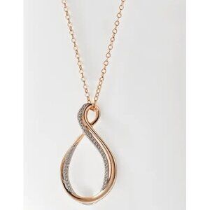 Brosway Women's Rose Gold Ribbon Rhodium-Plated Brass Fine Chain Necklace NWOT